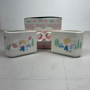 Vintage Sanrio Mug Set Small People Pair Cups 580 JCCP 1976 New With Box Rare